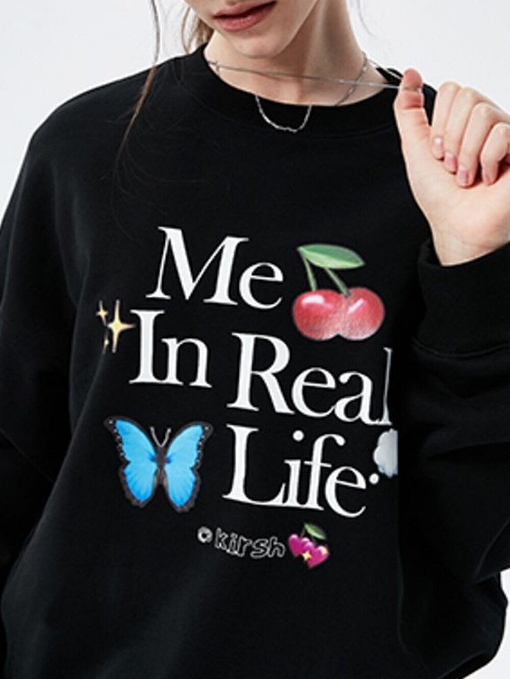 Kirsh Graphic 'Me In Real Life' Sweatshirt